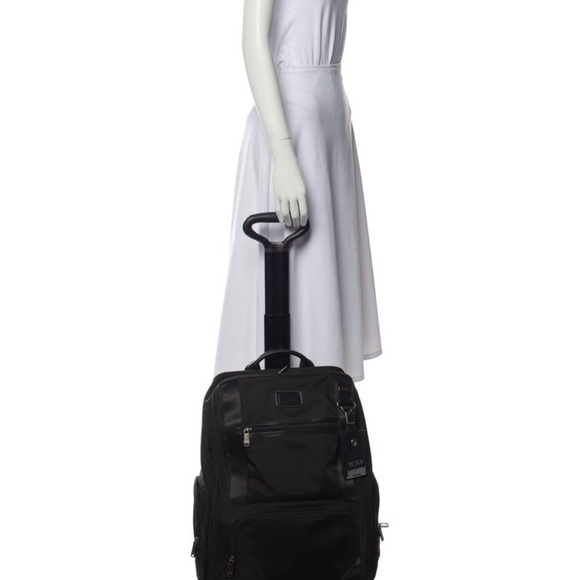 Tumi black canvas backpack with silver-tone hardware - Picture 5 of 7
